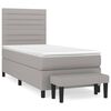 vidaXL Box Spring Bed with Mattress Light Grey 90x200 cm Fabric