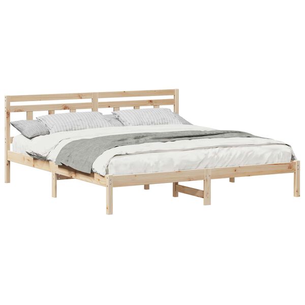 vidaXL Bed Frame Brown 180 x 200 cm Solid Pine Wood