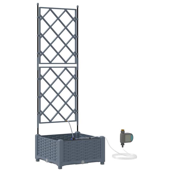 vidaXL Garden Planter LiGht Grey 40 x 40 x 126 cm Steel