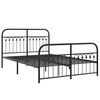 vidaXL Metal Bed Frame without Mattress with Footboard Black 137x190cm