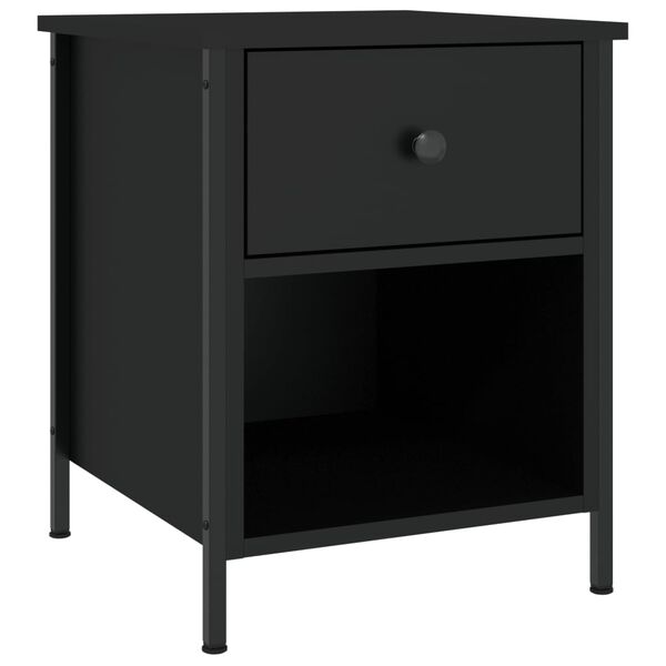 vidaXL Bedside Cabinets 2 pcs Black 40x42x50 cm Engineered Wood