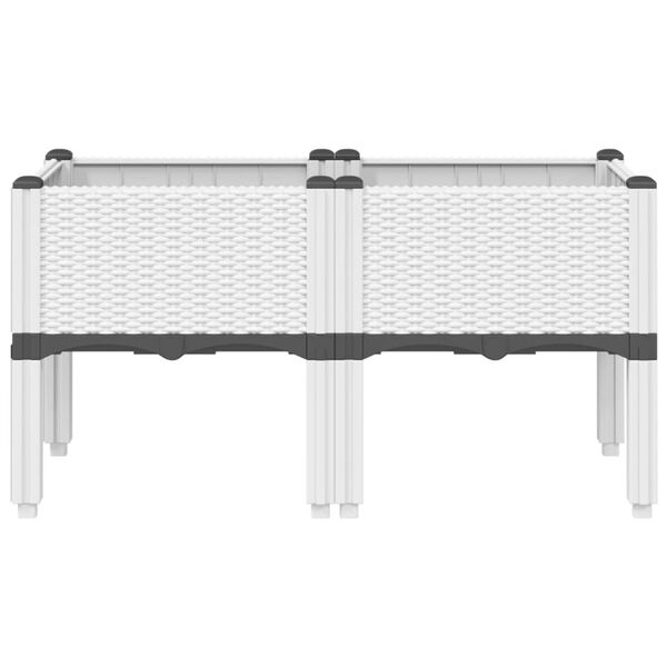 vidaXL Garden Planter with Legs White 80x40x42 cm PP
