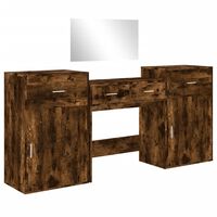 vidaXL 4 Piece Dressing Table Set Smoked Oak Engineered Wood