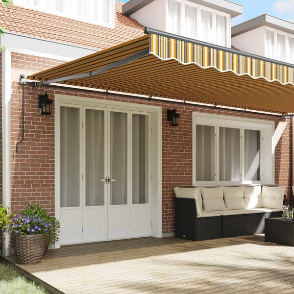 vidaXL Retractable Awning Multicolour 600 x 350 cm Polyester and Steel