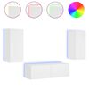 vidaXL 3 Piece TV Wall Cabinets with LED Lights White