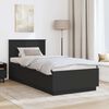 vidaXL Bed Frame with Headboard Black 90 x 200 cm Engineered Wood
