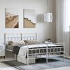 vidaXL Metal Bed Frame without Mattress with Footboard White 135x190cm