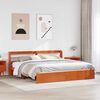 vidaXL Bed Frame with Headboard 2 pcs Wax Brown Solid Pine Wood