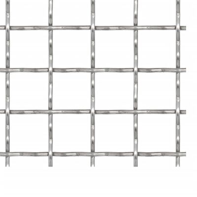 vidaXL Crimped Garden Wire Fence Stainless Steel 100x85 cm 21x21x2.5mm