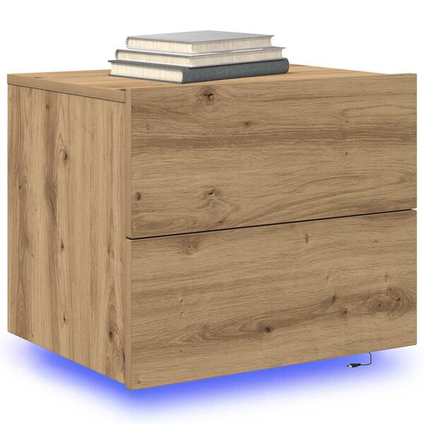vidaXL Bedside Cabinet with Drawer 2 pcs Artisan Oak 50 x 39 x 41 cm