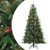 vidaXL Artificial Hinged Christmas Tree Green 210 cm PVC, PE and Steel