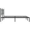 vidaXL Metal Bed Frame without Mattress with Headboard Black 150x200cm