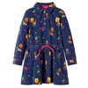 vidaXL Kids'Dress with Long Sleeves and Drawstring Navy 140
