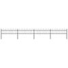 vidaXL Garden Fence with Hoop Top Steel 714.5x60 cm Black