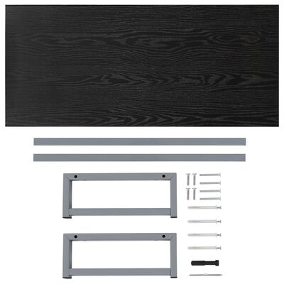 vidaXL Bathroom Wall Shelf for Basin Black 90x40x16.3 cm