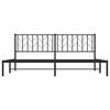 vidaXL Metal Bed Frame without Mattress with Headboard Black 193x203cm
