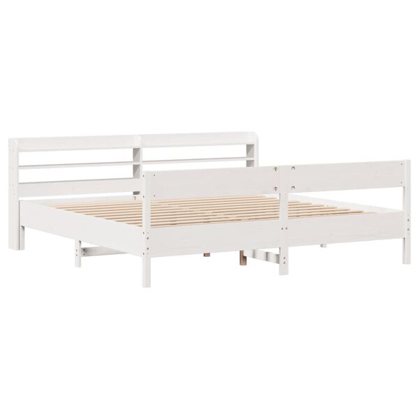 vidaXL Bed Frame without Mattress White 200x200 cm Solid Wood Pine