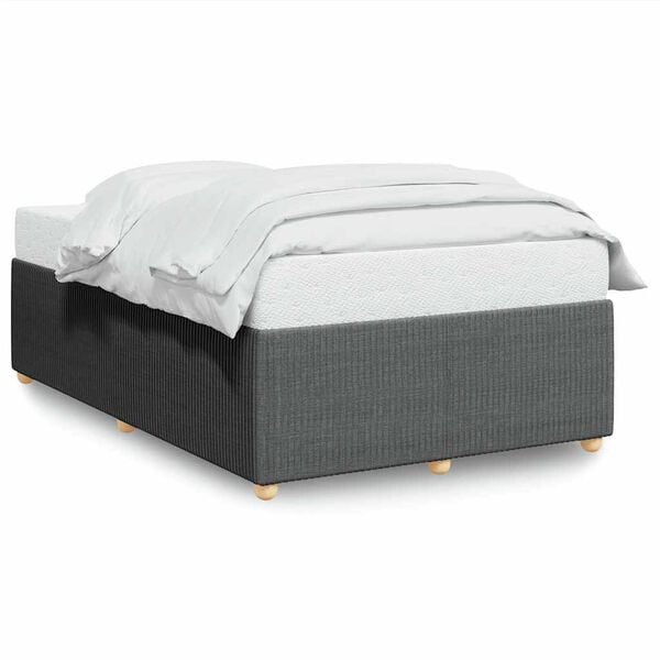 vidaXL Bed Frame without Mattress Dark Grey Double Fabric