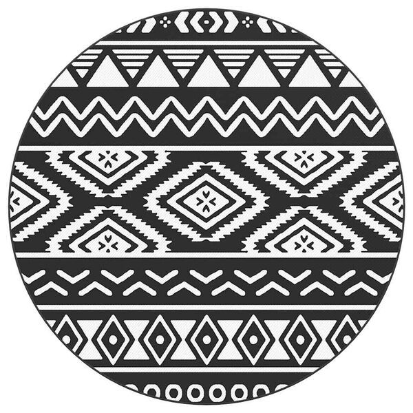 vidaXL Outdoor Carpet ARAKIL Black Ø120 cm PP