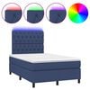 vidaXL Box Spring Bed with Mattress&LED Blue 120x200 cm Fabric