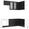 vidaXL Kitchen Unit PORTO 8 pcs Black Engineered Wood