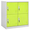 vidaXL Locker Cabinets 2 pcs Light Grey and Green 90x45x92.5 cm Steel