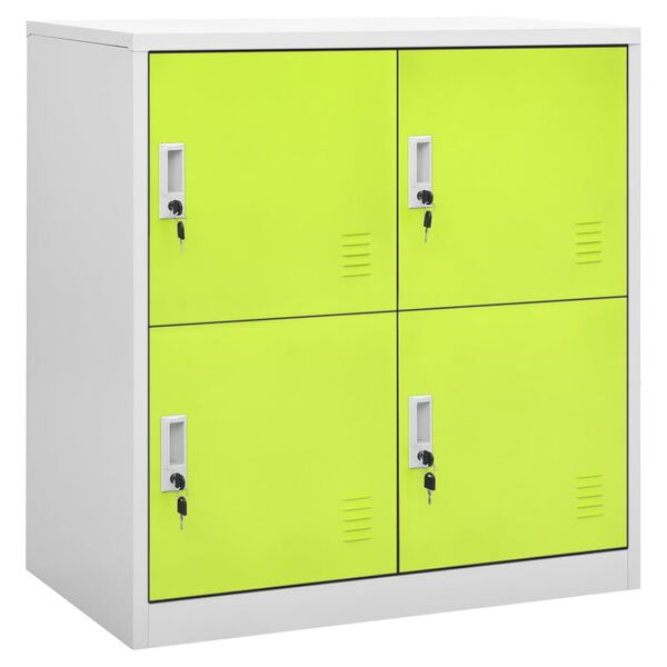 vidaXL Locker Cabinets 2 pcs Light Grey and Green 90x45x92.5 cm Steel