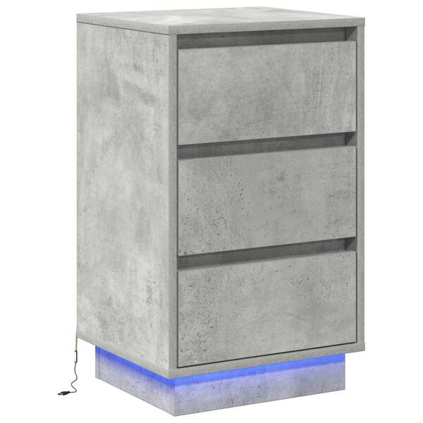 vidaXL Bedside Cabinet Concrete Grey 39 x 34.5 x 65 cm Engineered wood