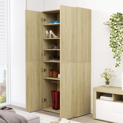 vidaXL Shoe Cabinet Sonoma Oak 80x39x178 cm Engineered Wood