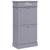 vidaXL Shoe Cabinet Grey 50x28x98 cm Paulownia Wood