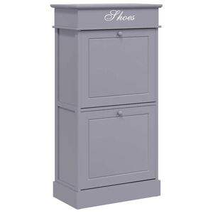 vidaXL Shoe Cabinet Grey 50x28x98 cm Paulownia Wood