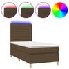 vidaXL Box Spring Bed with Mattress&LED Dark Brown 80x200 cm Fabric