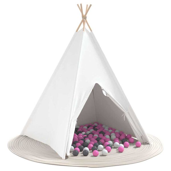 vidaXL Teepee Tent White 120 x 120 x 150 cm Fabric and Plastic