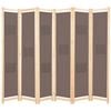 vidaXL 6-Panel Room Divider Brown 240x170x4 cm Fabric
