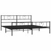 vidaXL Metal Bed Frame without Mattress with Footboard Black 193x203cm