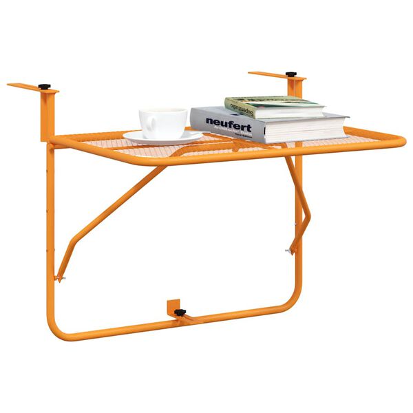 vidaXL Balcony Table Yellow 60x40 cm Steel