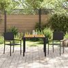 vidaXL Garden Dining Set 3 pcs Black Poly Rattan