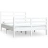 vidaXL Bed Frame without Mattress White Solid Wood Pine 135x190 cm Double