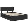 vidaXL Bed Frame with Headboard Black 160 x 200 cm Solid Pine Wood