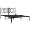vidaXL Metal Bed Frame without Mattress with Headboard Black 140x200cm