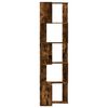 vidaXL Corner Bookcase 5-Tier Smoked Oak 50x50x179 cm Engineered Wood