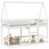 vidaXL Loft Bed with Ladder and Roof without Mattress White 90x190 cm Single