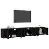 vidaXL Wall-mounted TV Cabinet Set 3 pcs Black Oak 80 x 34.5 x 40 cm