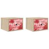 vidaXL Wall-mounted Bedside Cabinet AACHEN 2 pcs Sonoma Oak