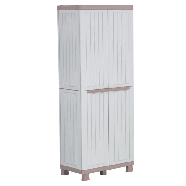 vidaXL Storage Cabinet with 2 Doors 68x39x170 cm Light Grey and Beige