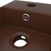vidaXL Bathroom Sink with Overflow Ceramic Dark Brown