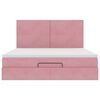 vidaXL Ottoman Bed with Mattresses Pink 160x200cm Velvet