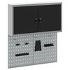 vidaXL Tool Cabinet and Pegboard Set 3 pcs Black 100 x 20 x 115 cm