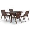 vidaXL 5 Piece Garden Dining Set Brown and Black