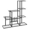vidaXL Flower Stand 94.5x25x88 cm Black Metal